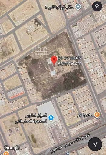أرض للبيع في شارع عاصم بن جويرة, حي النور, مدينة الدمام, المنطقة الشرقية صورة 2