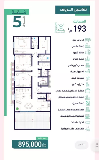 شقة للبيع في شارع ابن الحائك الهمداني, حي السلامة, مدينة جدة, منطقة مكة المكرمة صورة 4