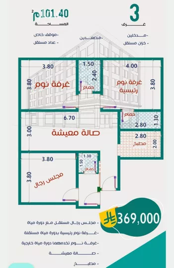 شقة للبيع في شارع عاصم ابن قيس, حي الربوة, مدينة جدة, منطقة مكة المكرمة