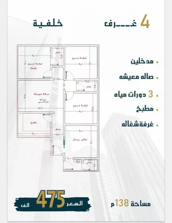 شقة للبيع في شارع أبي مدين الزعفراني, حي الصواري, مدينة جدة, منطقة مكة المكرمة صورة 4