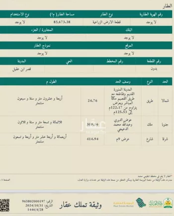 مزرعة للبيع في شارع زهير الثقفي, حي غرناطة, مدينة قصرابن عقيل, منطقة القصيم صورة 2