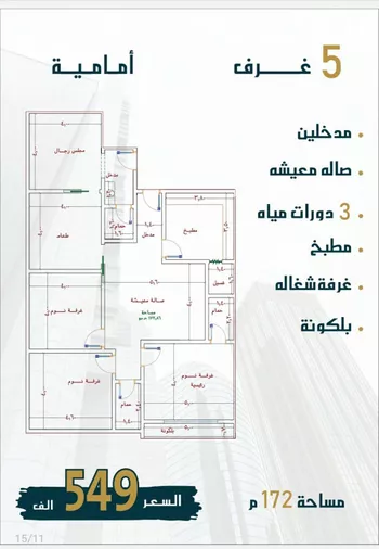 شقة للبيع في شارع الامير عبدالمجيد, حي الصواري, مدينة جدة, منطقة مكة المكرمة صورة 2