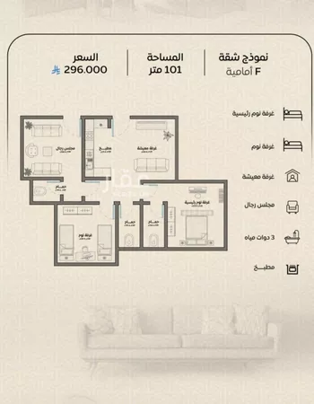 شقة للبيع في شارع عمر بن الحاجب, حي الريان, مدينة جدة, منطقة مكة المكرمة