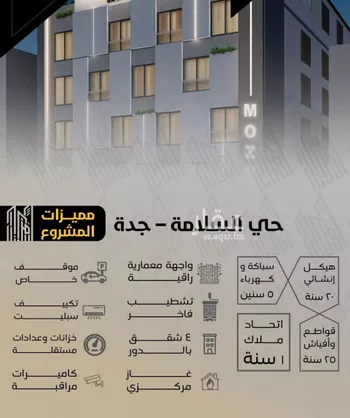 شقة للبيع في شارع شجاع بن وهب, حي السلامة, مدينة جدة, منطقة مكة المكرمة صورة 4