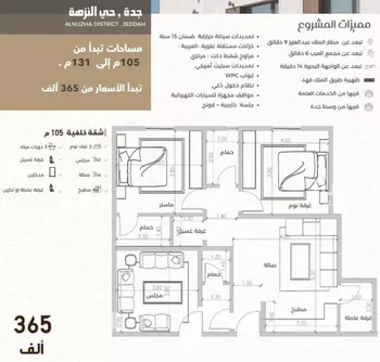 شقة للبيع في شارع عبدالرحمن الجرادي, حي النزهة, مدينة جدة, منطقة مكة المكرمة صورة 3