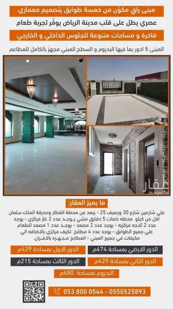 عمارة للإيجار في شارع الامير ممدوح بن عبدالعزيز, حي السليمانية, مدينة الرياض, منطقة الرياض
