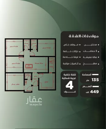 شقة للبيع في شارع ظيبان بن عماره, حي النزهة, مدينة جدة, منطقة مكة المكرمة صورة 2
