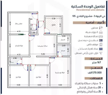 شقة للبيع في شارع الحسين بن رواحة, حي الربوة, مدينة جدة, منطقة مكة المكرمة صورة 2