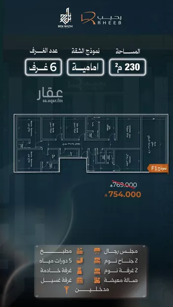 شقة للبيع في شارع نشطون, حي النزهة, مدينة جدة, منطقة مكة المكرمة صورة 3