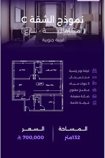 شقة للبيع في حي الزهراء, مدينة جدة, منطقة مكة المكرمة صورة 5