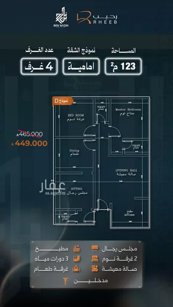شقة للبيع في حي النزهة, مدينة جدة, منطقة مكة المكرمة
