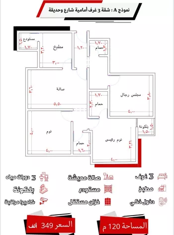 شقة للبيع في شارع عمر ابن شعيب, حي الريان, مدينة جدة, منطقة مكة المكرمة صورة 3