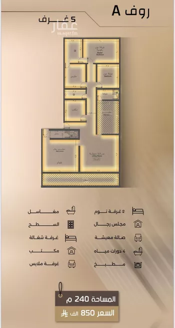 شقة للبيع في شارع زيد بن قيس, حي الفيصلية, مدينة جدة, منطقة مكة المكرمة صورة 2