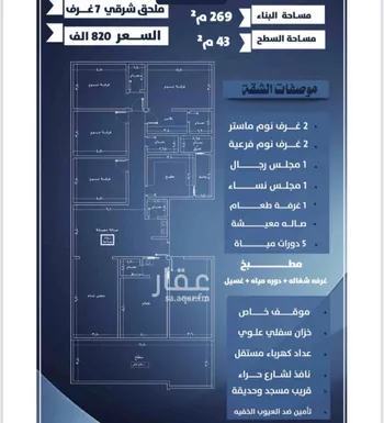 شقة للبيع في شارع احمد الرقيمي, حي النزهة, مدينة جدة, منطقة مكة المكرمة صورة 2