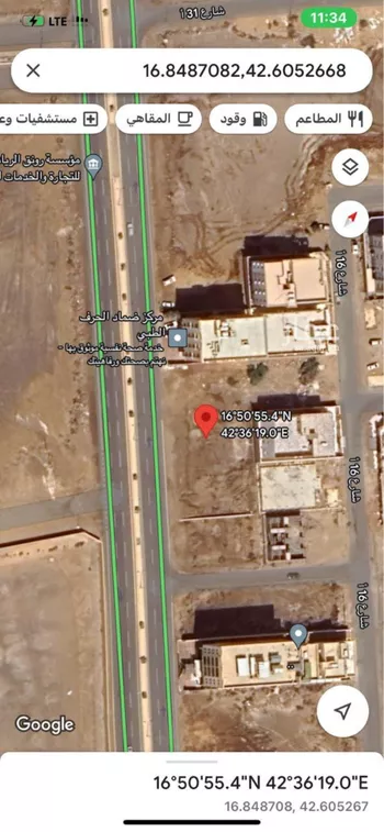أرض للبيع في شارع شارع الامير ناصر بن عبد العزيز, حي الرحاب 2, مدينة جازان, منطقة جازان