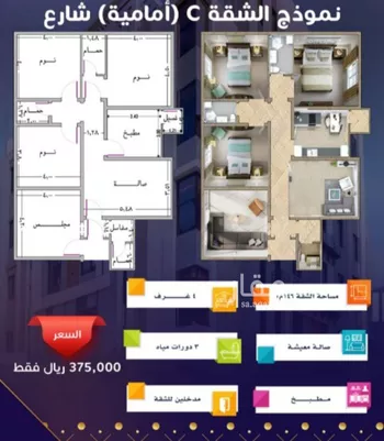 شقة للبيع في شارع مسيكة المكية, حي مريخ, مدينة جدة, منطقة مكة المكرمة صورة 5