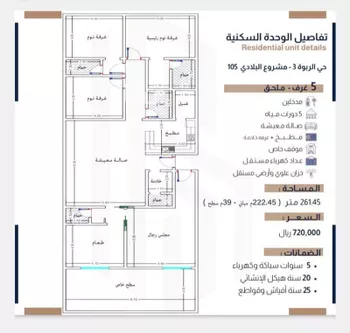 شقة للبيع في شارع الحسين بن رواحة, حي الربوة, مدينة جدة, منطقة مكة المكرمة صورة 2