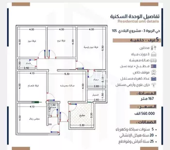 شقة للبيع في شارع الحسين بن رواحة, حي الربوة, مدينة جدة, منطقة مكة المكرمة