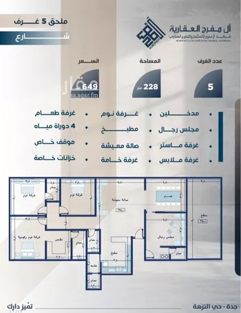 شقة للبيع في شارع الفتح بن خاقان, حي النزهة, مدينة جدة, منطقة مكة المكرمة صورة 5