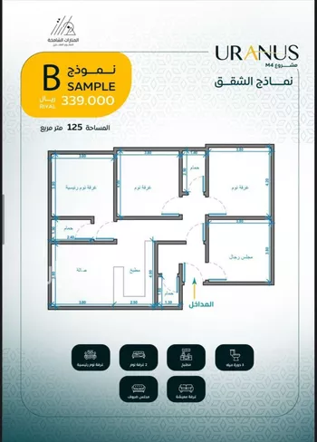 شقة للبيع في شارع ابن رواحة, حي الريان, مدينة جدة, منطقة مكة المكرمة صورة 2