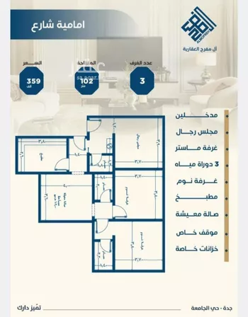 شقة للبيع في شارع ابن الشرف, حي الجامعة, مدينة جدة, منطقة مكة المكرمة صورة 2