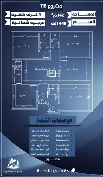 شقة للبيع في شارع احمد الرقيمي, حي النزهة, مدينة جدة, منطقة مكة المكرمة صورة 4