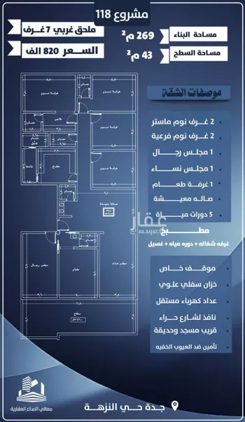 شقة للبيع في شارع احمد الرقيمي, حي النزهة, مدينة جدة, منطقة مكة المكرمة صورة 5