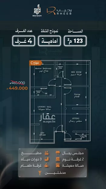 شقة للبيع في شارع نشطون, حي النزهة, مدينة جدة, منطقة مكة المكرمة صورة 2
