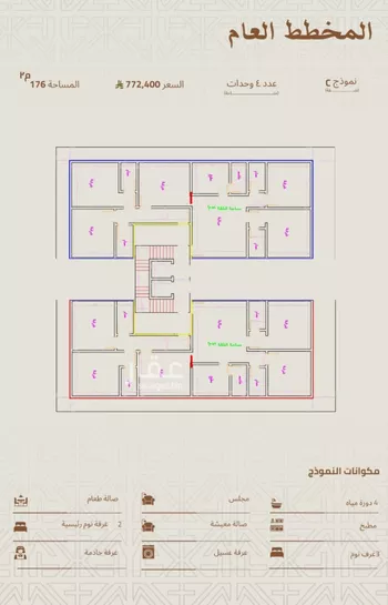 شقة للبيع في شارع نشطون ، حي النزهة ، جدة ، جدة صورة 2