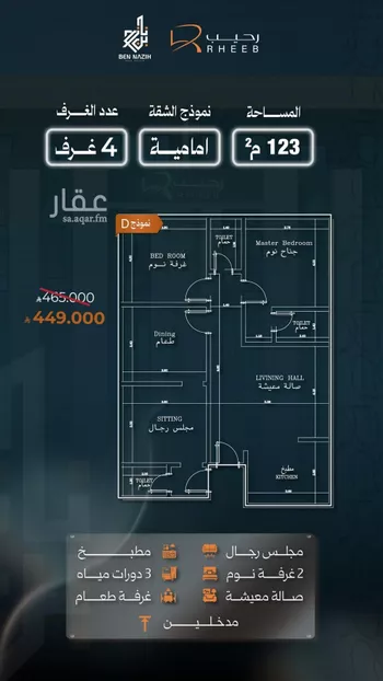 شقة للبيع في شارع كتيفه الخور ، حي النزهة ، جدة ، جدة صورة 3