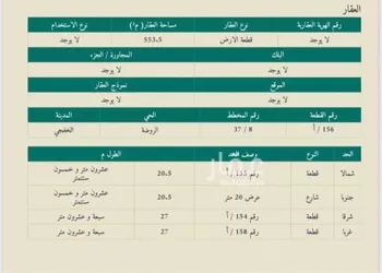 أرض للبيع في حي الروضة, مدينة الخفجى, المنطقة الشرقية