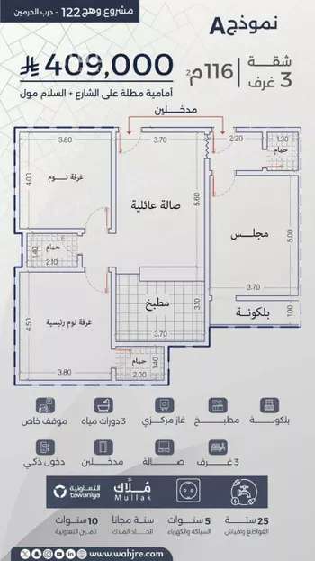 شقة للبيع في شارع احمد بن عيسى الرومي, حي الفيحاء, مدينة جدة, منطقة مكة المكرمة صورة 5