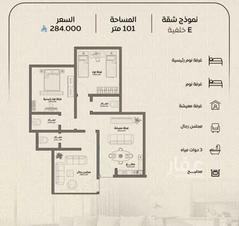 شقة للبيع في شارع عمر بن الحاجب, حي الريان, مدينة جدة, منطقة مكة المكرمة صورة 2