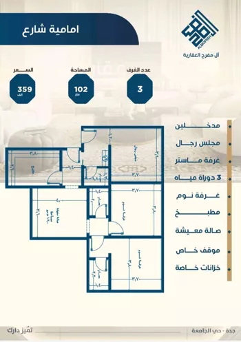 شقة للبيع في شارع ابن الشرف, حي الجامعة, مدينة جدة, منطقة مكة المكرمة صورة 5