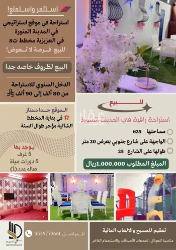 استراحة للبيع في شارع محمد بن ابي عدي البصري, حي السلام, مدينة المدينه المنوره, منطقة المدينة المنورة
