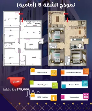 شقة للبيع في شارع محمد أمين فودة, حي مريخ, مدينة جدة, منطقة مكة المكرمة