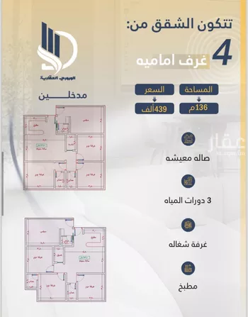 شقة للبيع في شارع السامر, حي الواحة, مدينة جدة, منطقة مكة المكرمة صورة 4