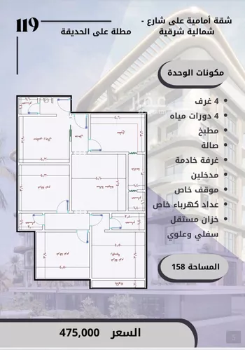 شقة للبيع في شارع ابن الوجيزي, حي الواحة, مدينة جدة, منطقة مكة المكرمة صورة 3