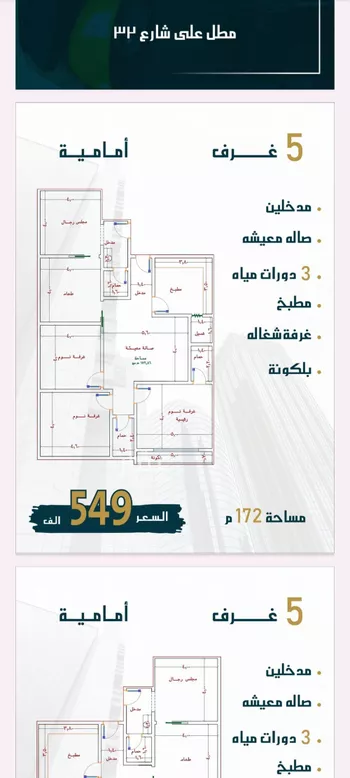 شقة للبيع في شارع الامير عبدالمجيد, حي الصواري, مدينة جدة, منطقة مكة المكرمة صورة 2
