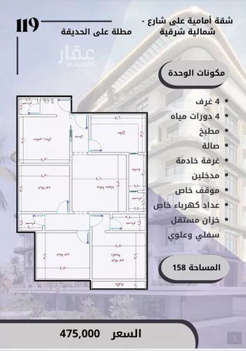 شقة للبيع في شارع ابن الوجيزي, حي الواحة, مدينة جدة, منطقة مكة المكرمة صورة 2