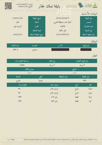 أرض للإيجار في حي العفجه, مدينة الخرج, منطقة الرياض