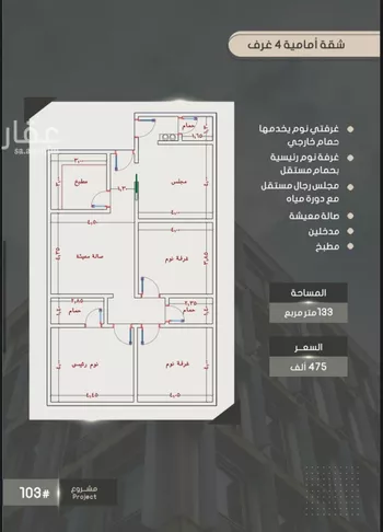 شقة للبيع في شارع إبراهيم بن فتوح العقيلي, حي الصواري, مدينة جدة, منطقة مكة المكرمة