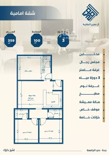 شقة للبيع في شارع ابن الشرف, حي الجامعة, مدينة جدة, منطقة مكة المكرمة
