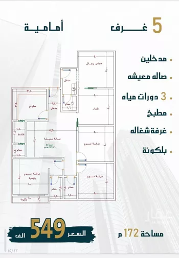 شقة للبيع في شارع الامير عبدالمجيد, حي الصواري, مدينة جدة, منطقة مكة المكرمة صورة 5