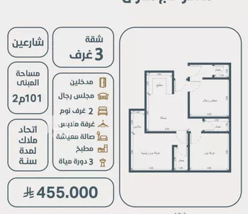 شقة للبيع في شارع الحسين بن عرفطي, حي النعيم, مدينة جدة, منطقة مكة المكرمة صورة 2