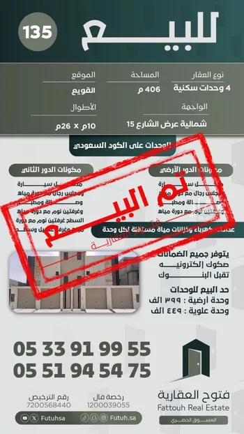 شقة للبيع في حي القويع, مدينة بريده, منطقة القصيم