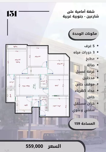 شقة للبيع في شارع الامير عبدالمجيد, حي الصواري, مدينة جدة, منطقة مكة المكرمة صورة 3
