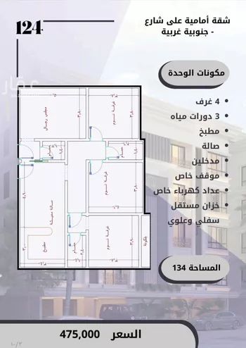 شقة للبيع في شارع الامير عبدالمجيد, حي الصواري, مدينة جدة, منطقة مكة المكرمة صورة 5