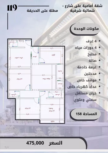 شقة للبيع في شارع ابن الوجيزي, حي الواحة, مدينة جدة, منطقة مكة المكرمة صورة 2