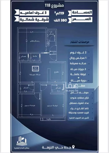 شقة للبيع في شارع احمد الرقيمي, حي النزهة, مدينة جدة, منطقة مكة المكرمة صورة 2